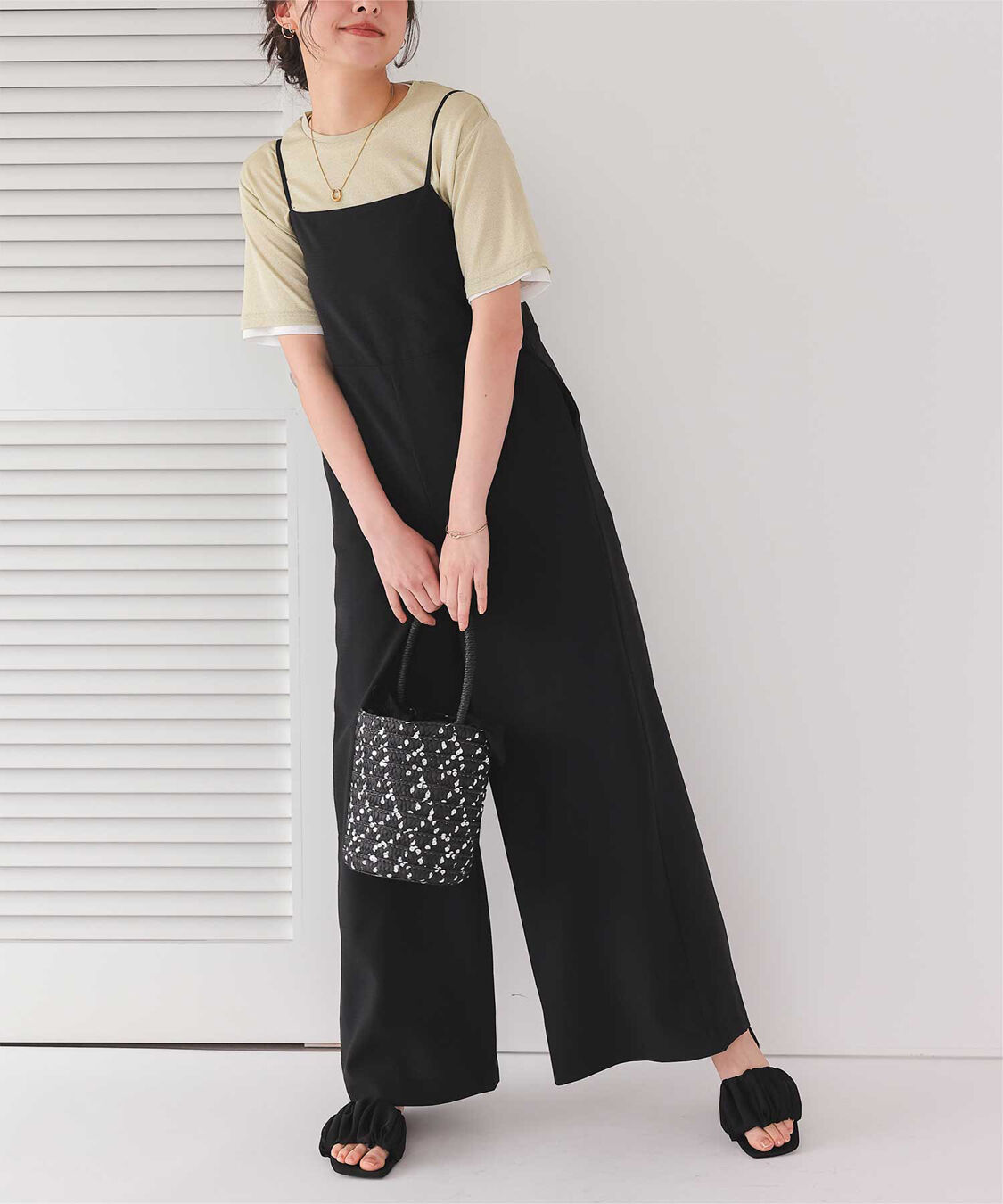 titivate「【赤埴奈津子さんS/Sコラボアイテム】バックデザインルーズキャミソールオールインワン」|オールインワン|