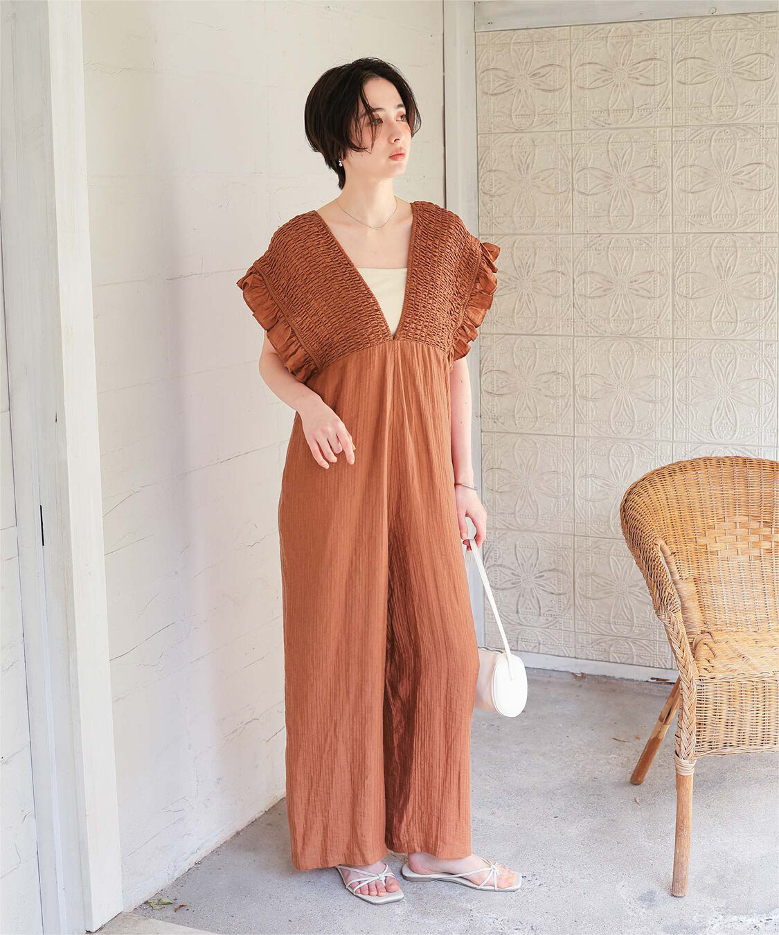 titivate「シャーリングフリルオールインワン」|オールインワン|