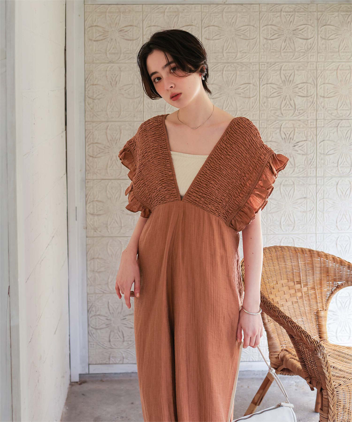 titivate「シャーリングフリルオールインワン」|オールインワン|