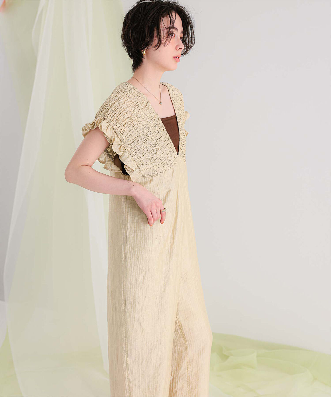 titivate「シャーリングフリルオールインワン」|オールインワン|