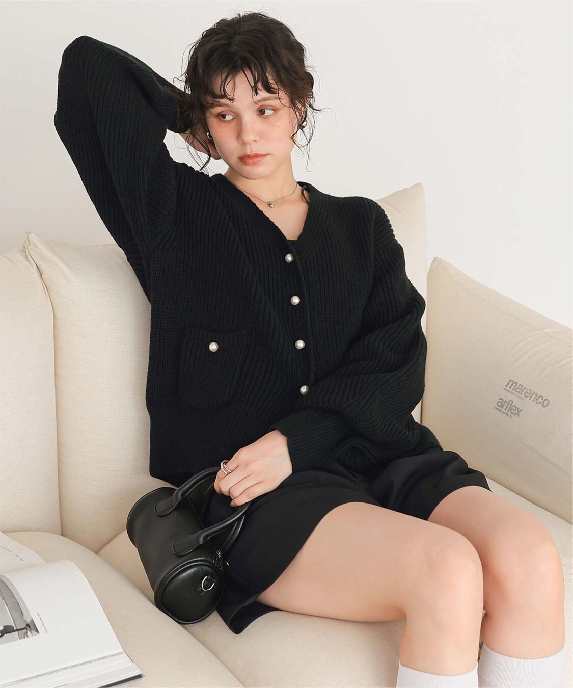 titivate「ポケット付きパールボタンニットカーディガン」|カーディガン|