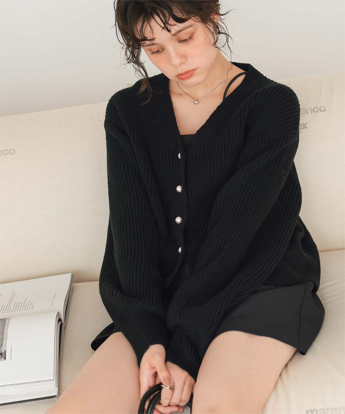 titivate「ポケット付きパールボタンニットカーディガン」|カーディガン|