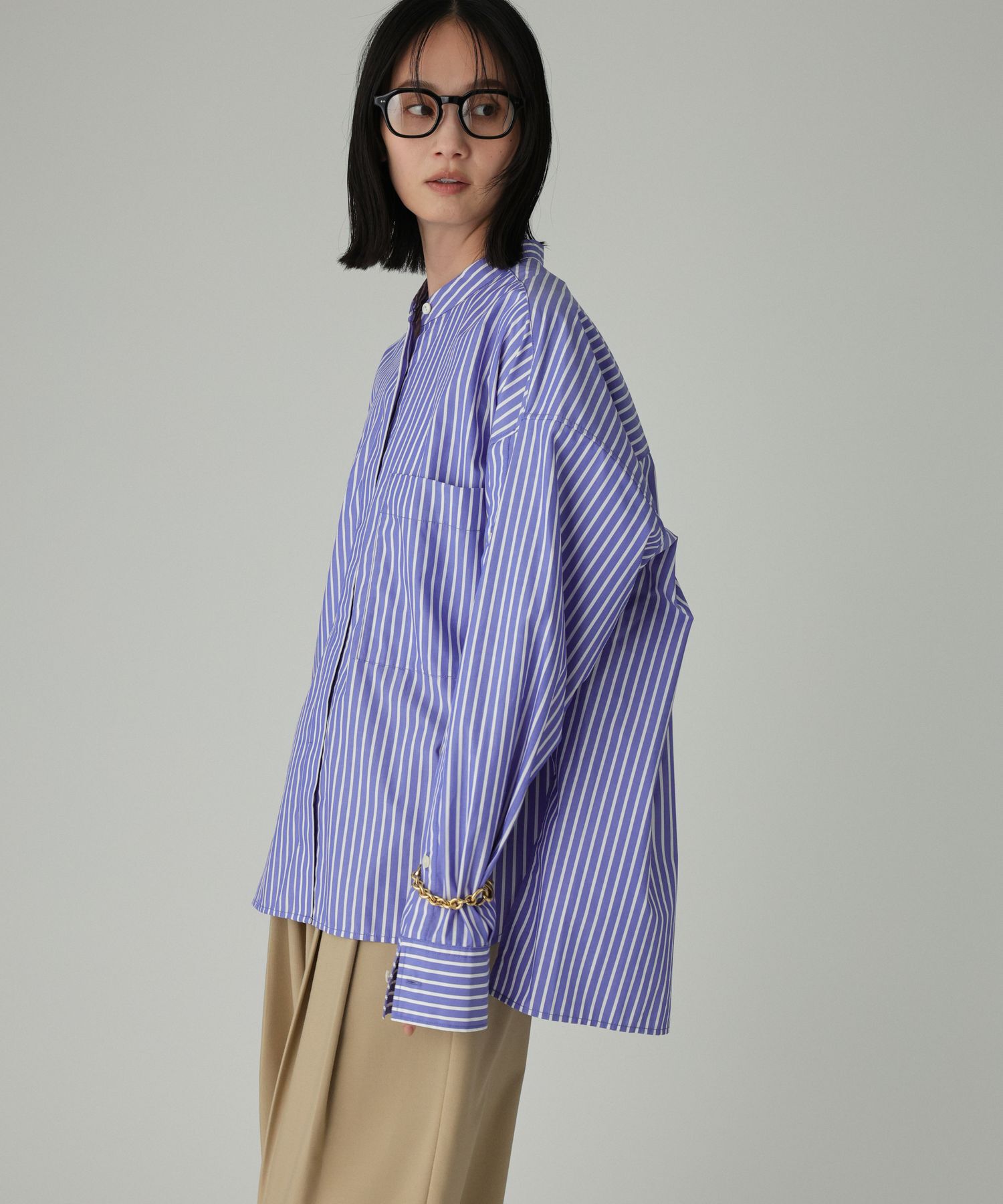 BABYLONE「バンドカラーデザインシャツ」|シャツ・ブラウス|