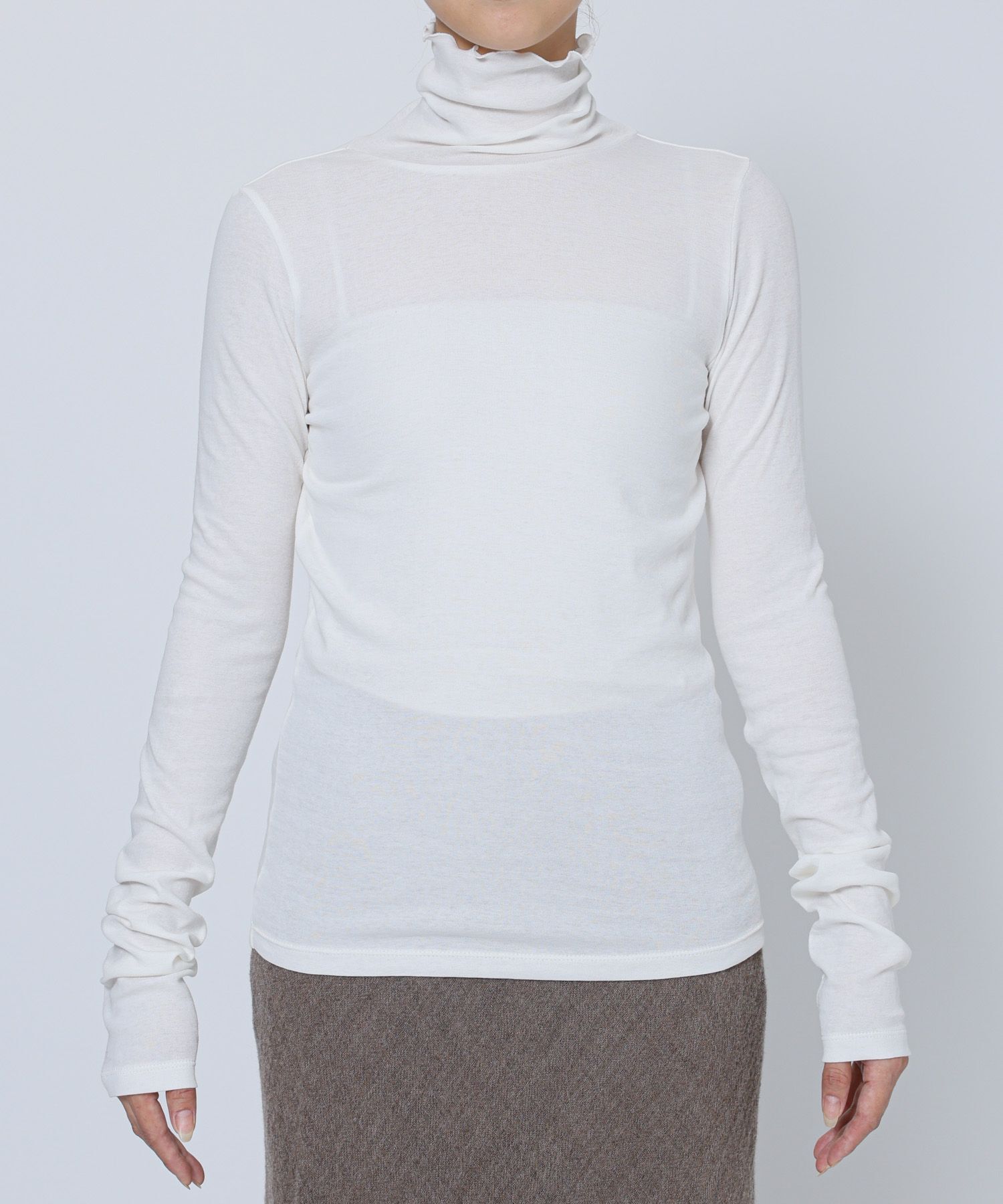 BABYLONE「シアーフライスタートルネックプルオーバー」|Tシャツ・カットソー|