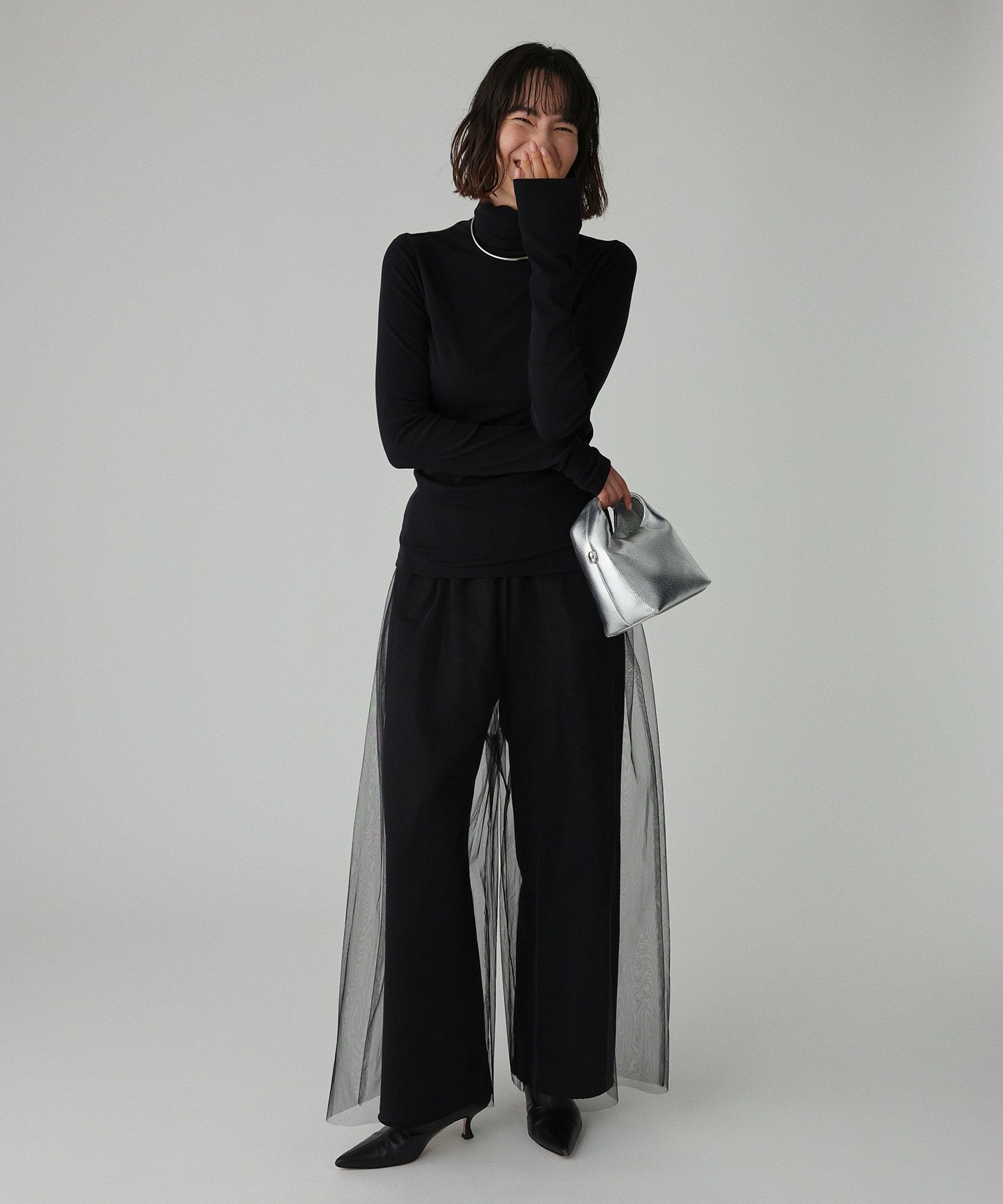 BABYLONE「シアーフライスタートルネックプルオーバー」|Tシャツ・カットソー|