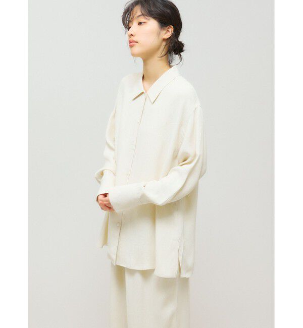 MIDIUMISOLID「MIDIUMISOLID for Ladies リラックスジャカードシャツ」|シャツ・ブラウス|