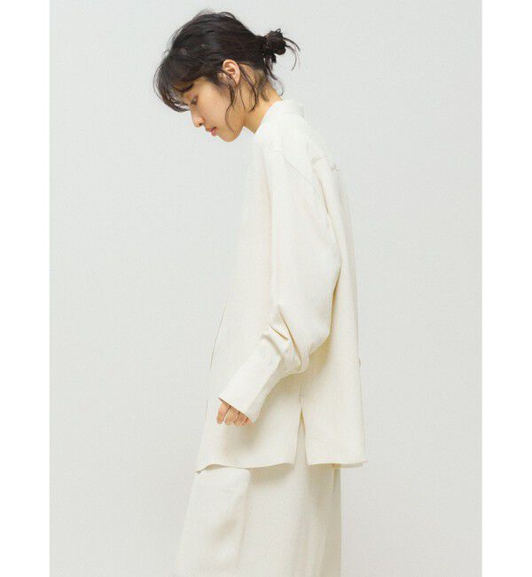 MIDIUMISOLID「MIDIUMISOLID for Ladies リラックスジャカードシャツ」|シャツ・ブラウス|