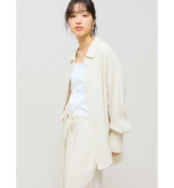 MIDIUMISOLID「MIDIUMISOLID for Ladies リラックスジャカードシャツ」|シャツ・ブラウス|