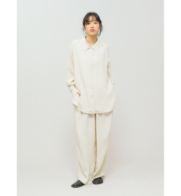 MIDIUMISOLID「MIDIUMISOLID for Ladies リラックスジャカードシャツ」|シャツ・ブラウス|