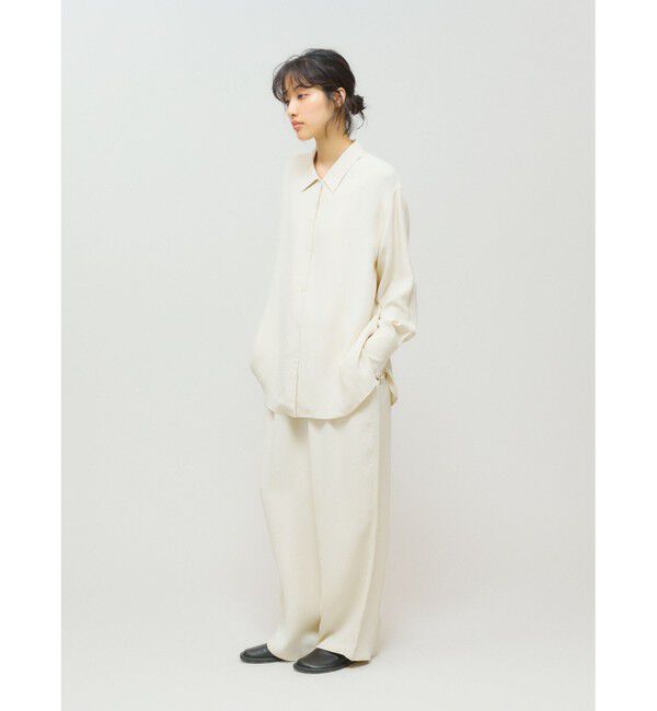 MIDIUMISOLID「MIDIUMISOLID for Ladies リラックスジャカードシャツ」|シャツ・ブラウス|