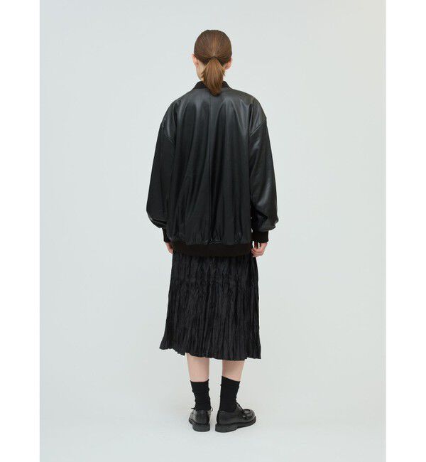 mizuiro ind「mizuiro ind シンセティックレザージップブルゾン」|ブルゾン・スタジャン|