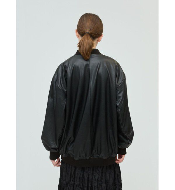 mizuiro ind「mizuiro ind シンセティックレザージップブルゾン」|ブルゾン・スタジャン|