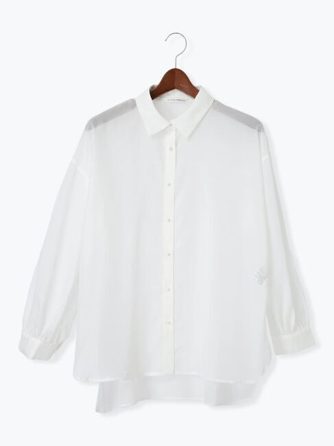 Te chichi TERRASSE「パール釦レギュラーカラーシアーシャツ」|シャツ・ブラウス|オフホワイト