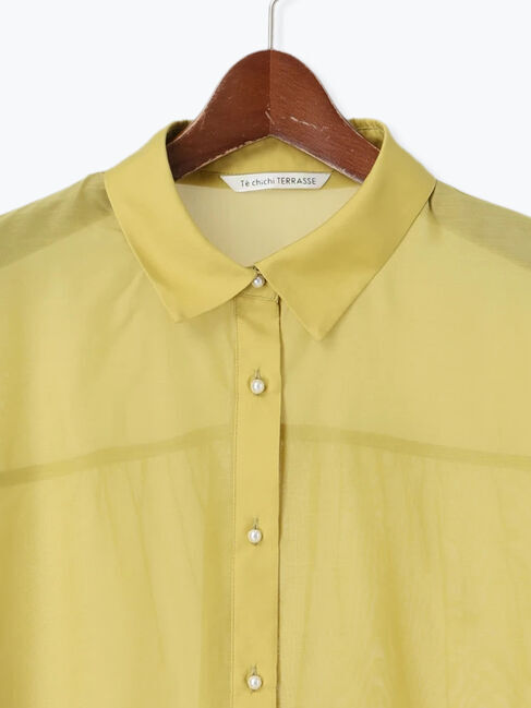Te chichi TERRASSE「パール釦レギュラーカラーシアーシャツ」|シャツ・ブラウス|