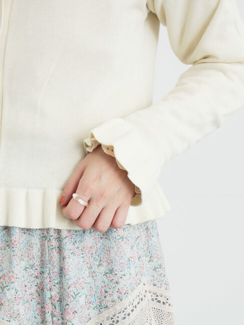 Samansa Mos2「フリルニットカーディガン」|カーディガン|