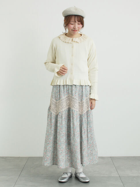 Samansa Mos2「フリルニットカーディガン」|カーディガン|