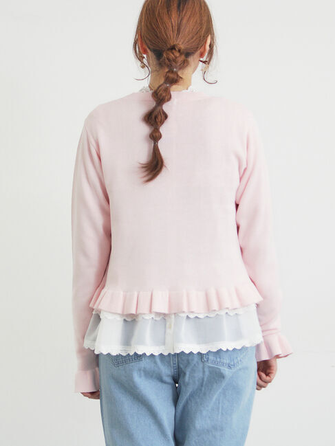 Samansa Mos2「フリルニットカーディガン」|カーディガン|