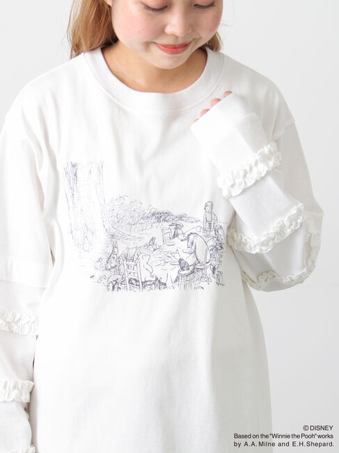 Samansa Mos2「【Disney】くまのプーさん袖フリルロンT」|Tシャツ・カットソー|
