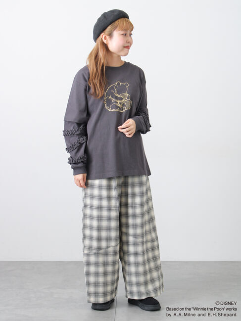 Samansa Mos2「【Disney】くまのプーさん袖フリルロンT」|Tシャツ・カットソー|