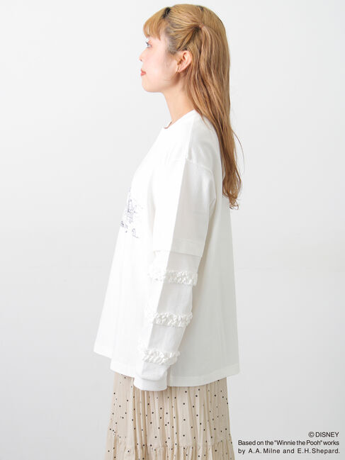 Samansa Mos2「【Disney】くまのプーさん袖フリルロンT」|Tシャツ・カットソー|