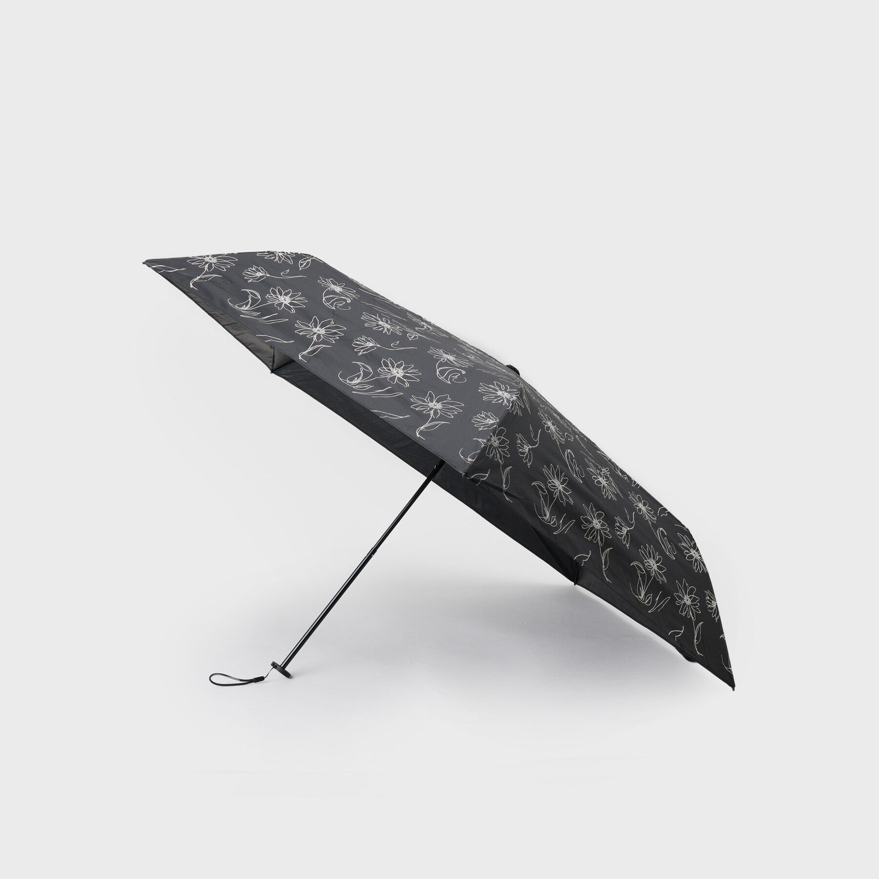 UNTITLED「【遮熱・折り畳み】becauseスーパーライトラインフラワーミニ」|傘|ブラック(019)