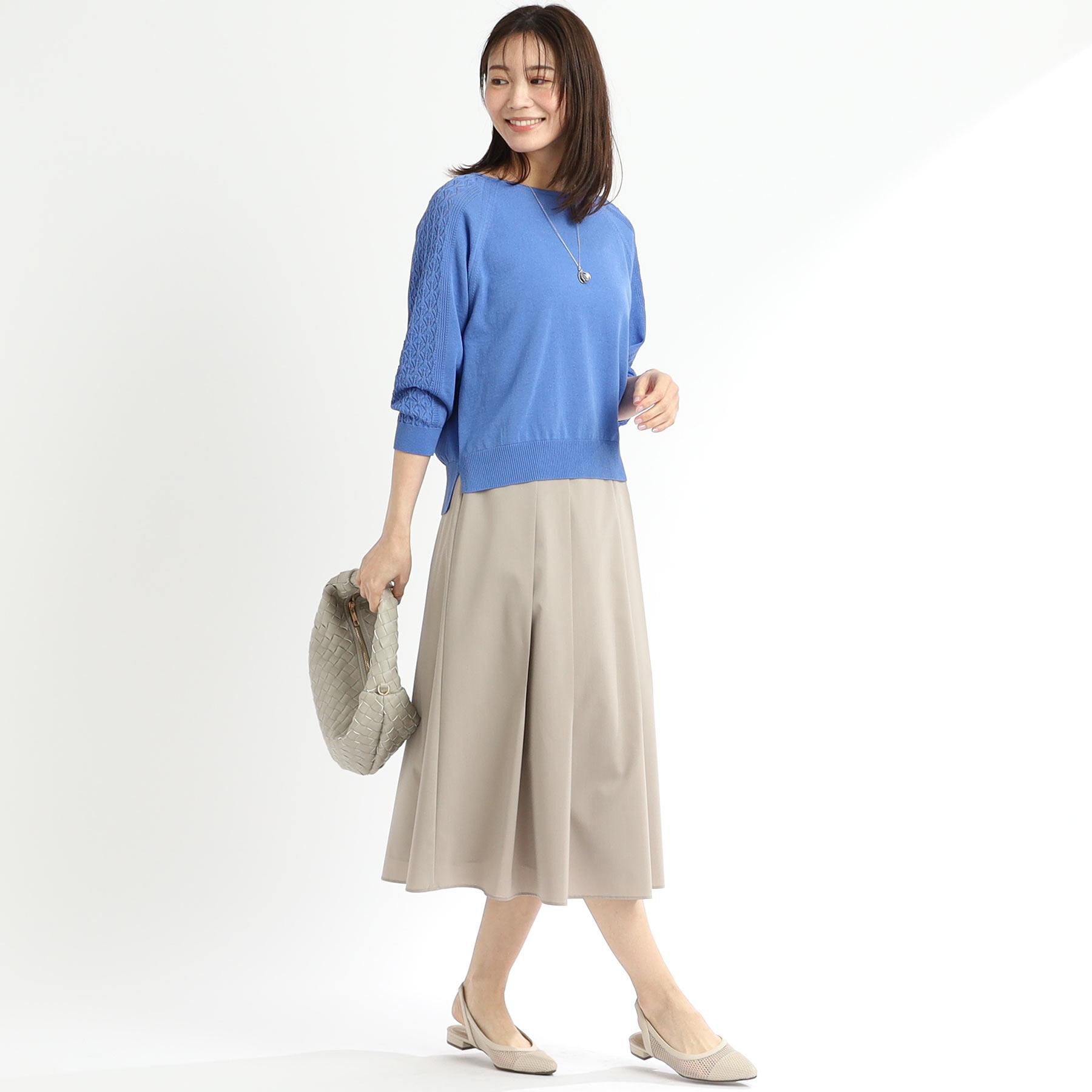 Reflect「【WEB先行カラーあり／手洗い可】透かし柄スリーブニット」|ニット・セーター|