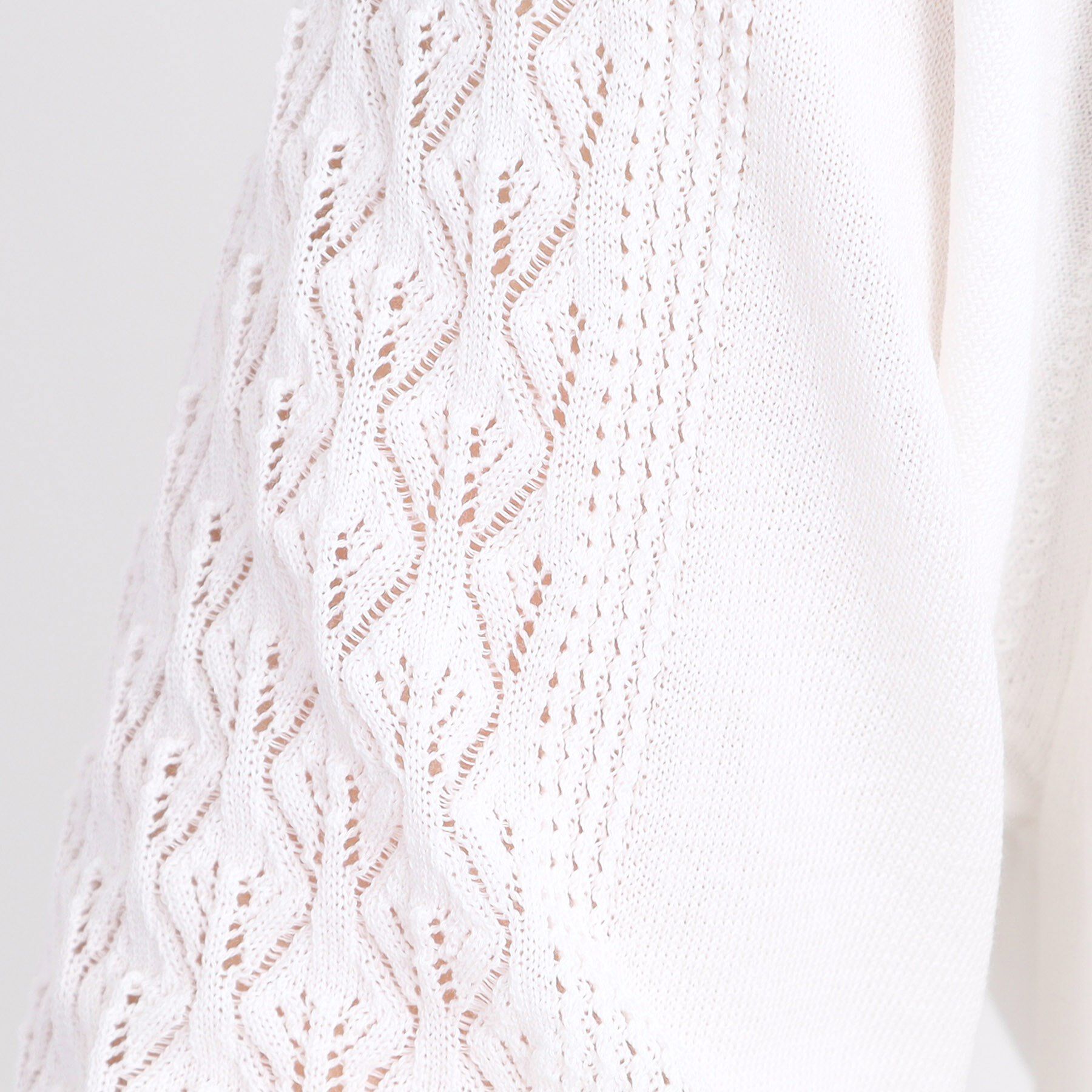 Reflect「【WEB先行カラーあり／手洗い可】透かし柄スリーブニット」|ニット・セーター|