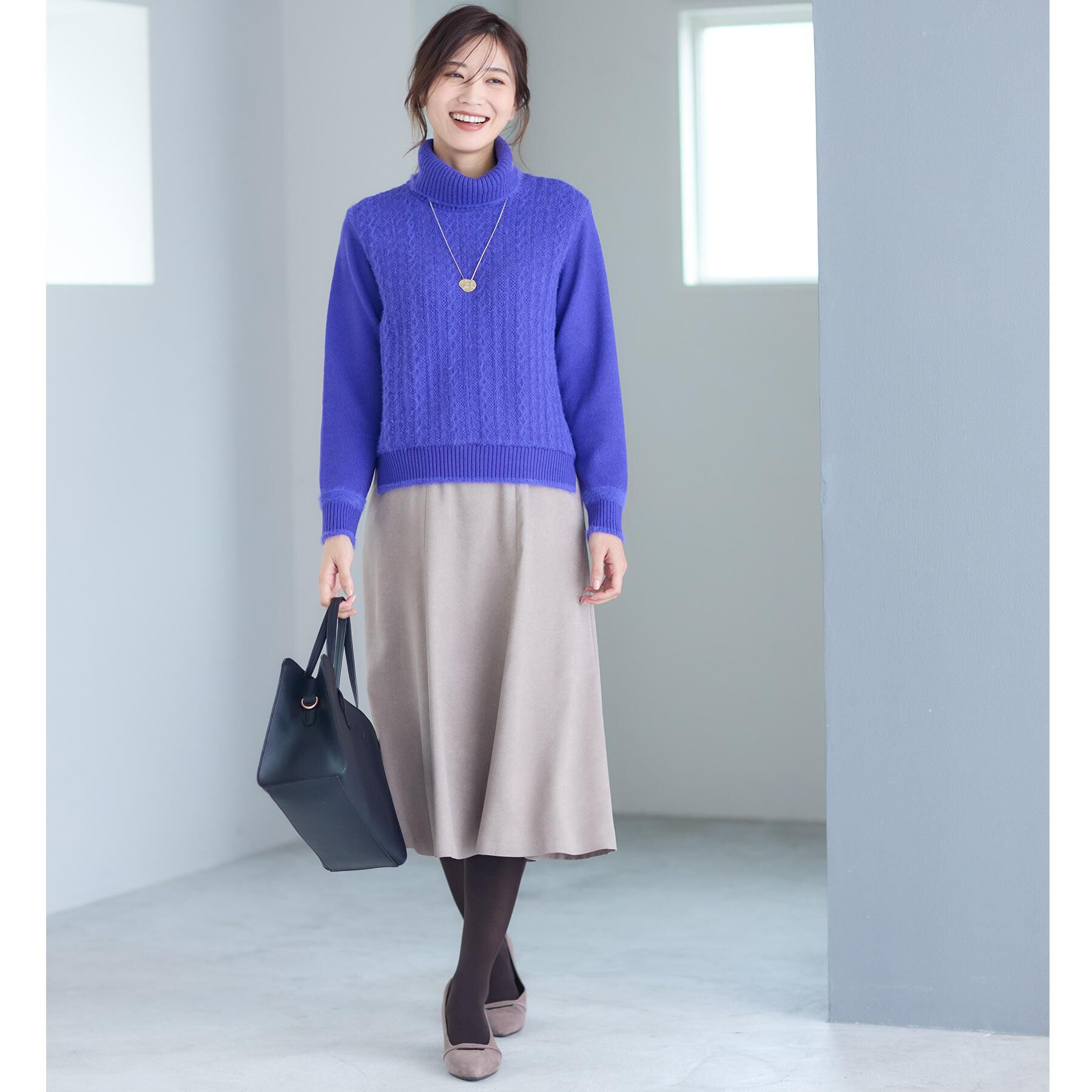 Reflect「【ほんのりラメ感◎】ふわふわフェザーヤーンハイネックニット」|ニット・セーター|