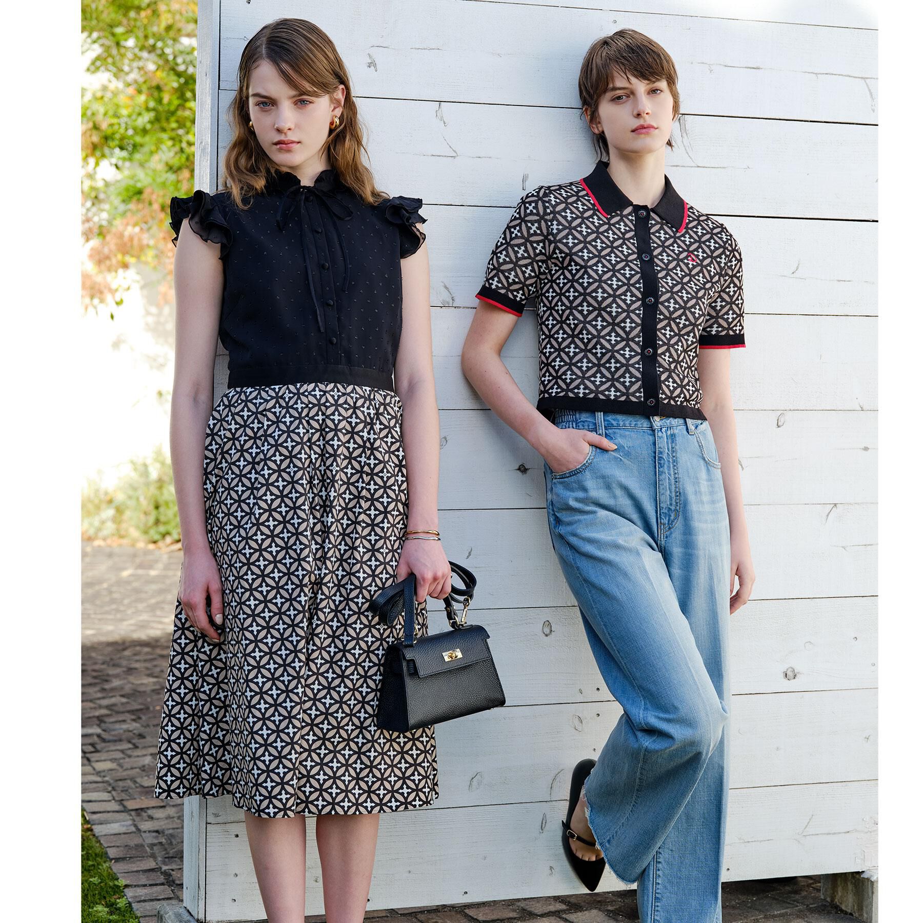 DRESSTERIOR「オーバーラップサークルポロニット」|ニット・セーター|