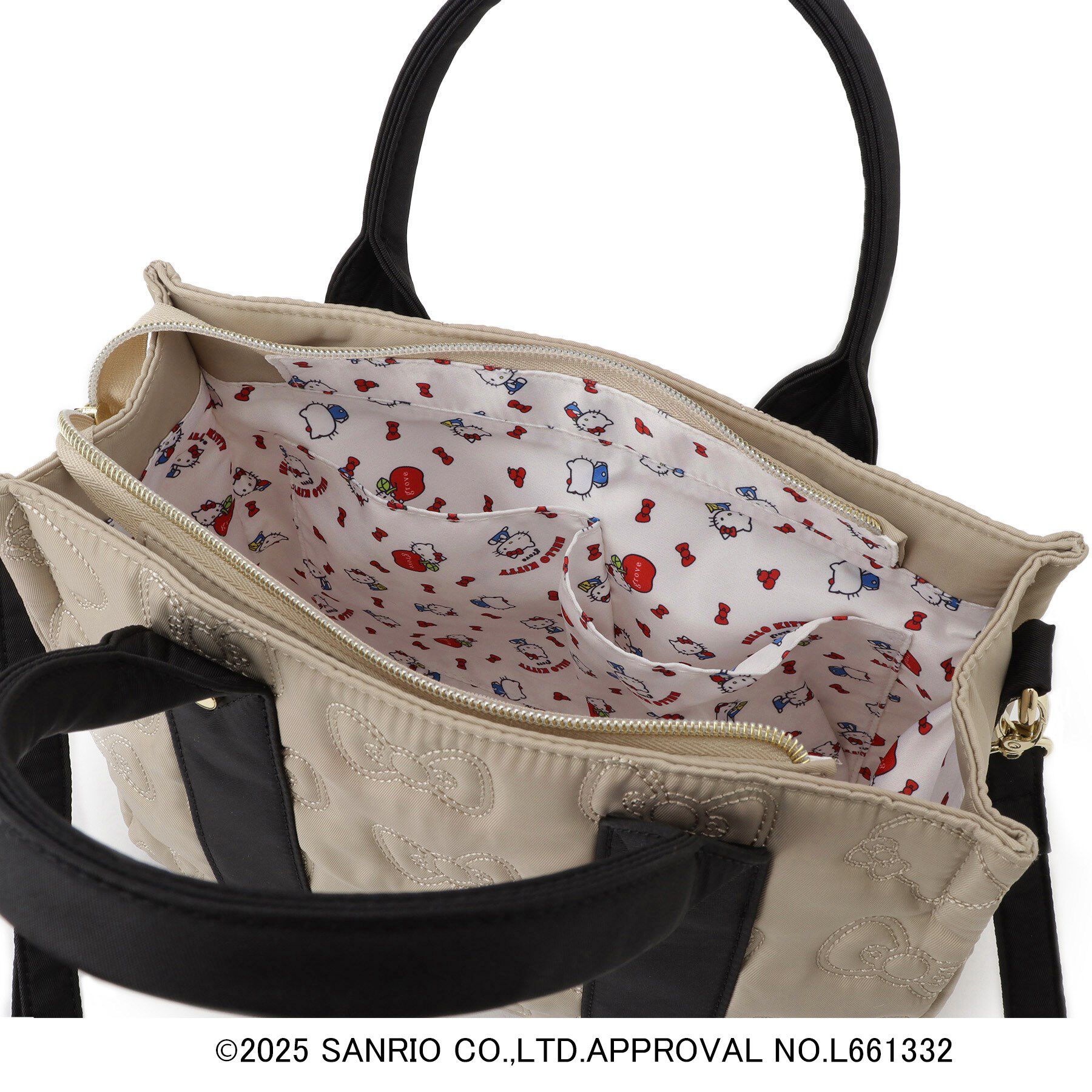 grove「【ハローキティ】Lee別注リボンキティキルトスクエアトート」|トートバッグ|