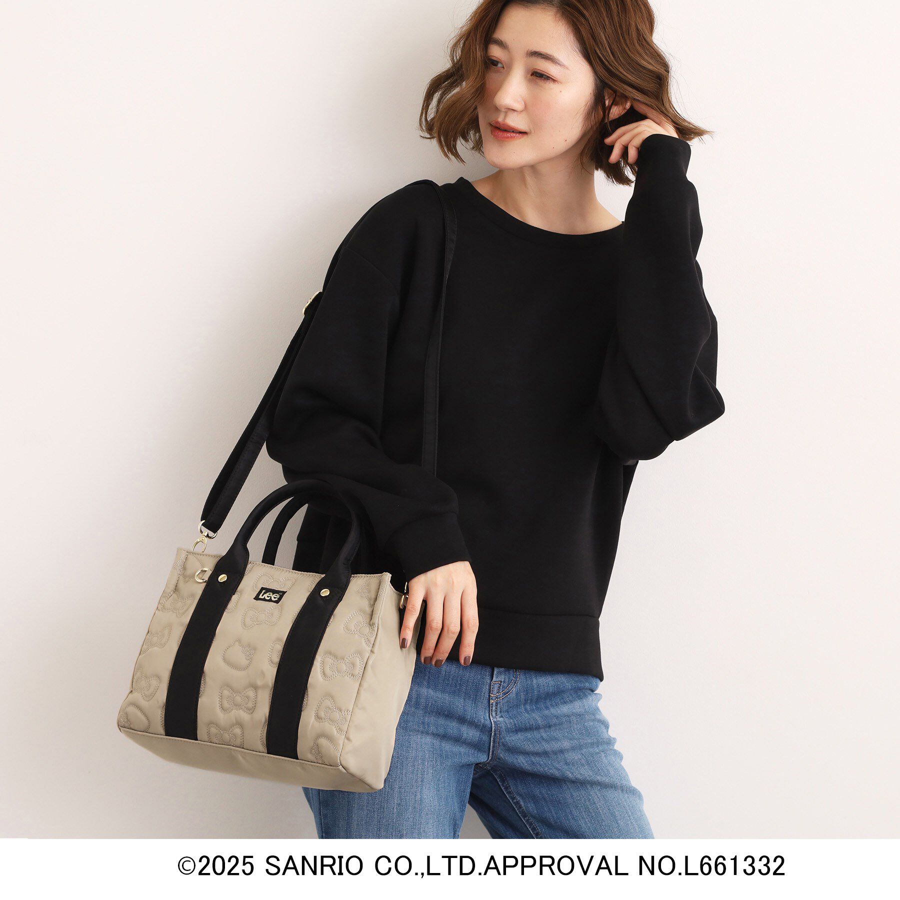 grove「【ハローキティ】Lee別注リボンキティキルトスクエアトート」|トートバッグ|