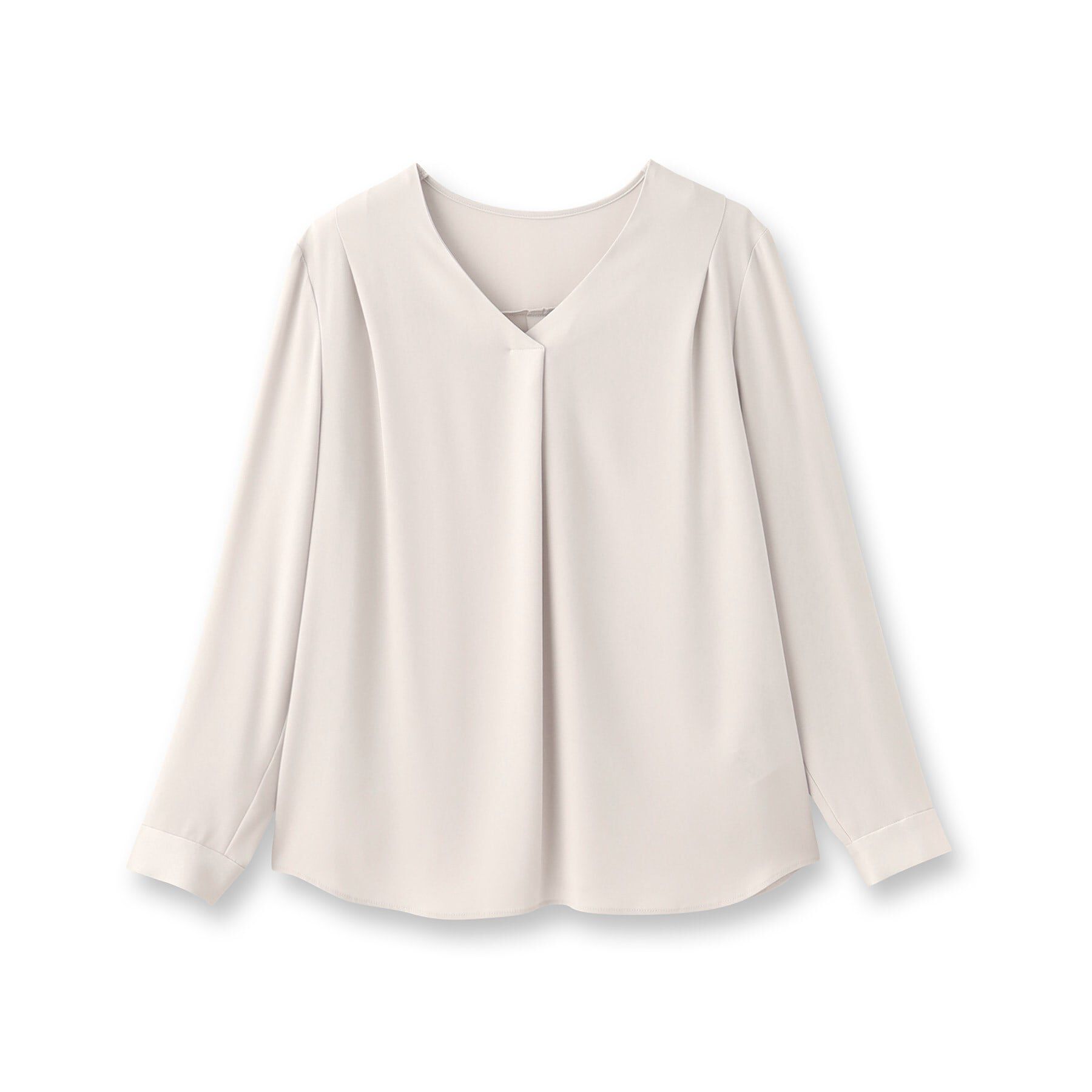 INDIVI「【通勤に最適／Vネック】タックデザインブラウス」|シャツ・ブラウス|