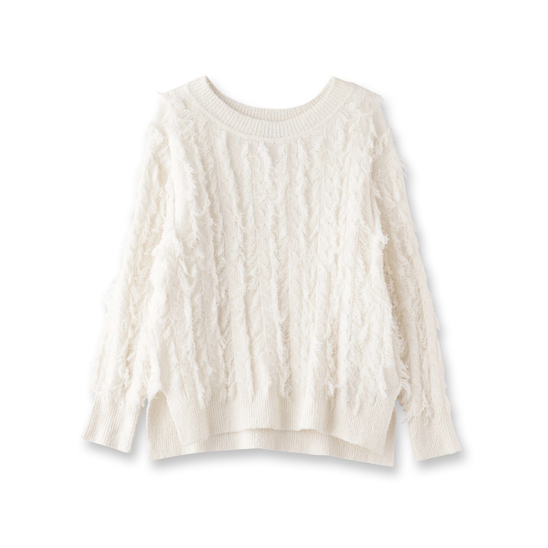 INDIVI「【洗える】フリンジ ジャカードニット」|ニット・セーター|