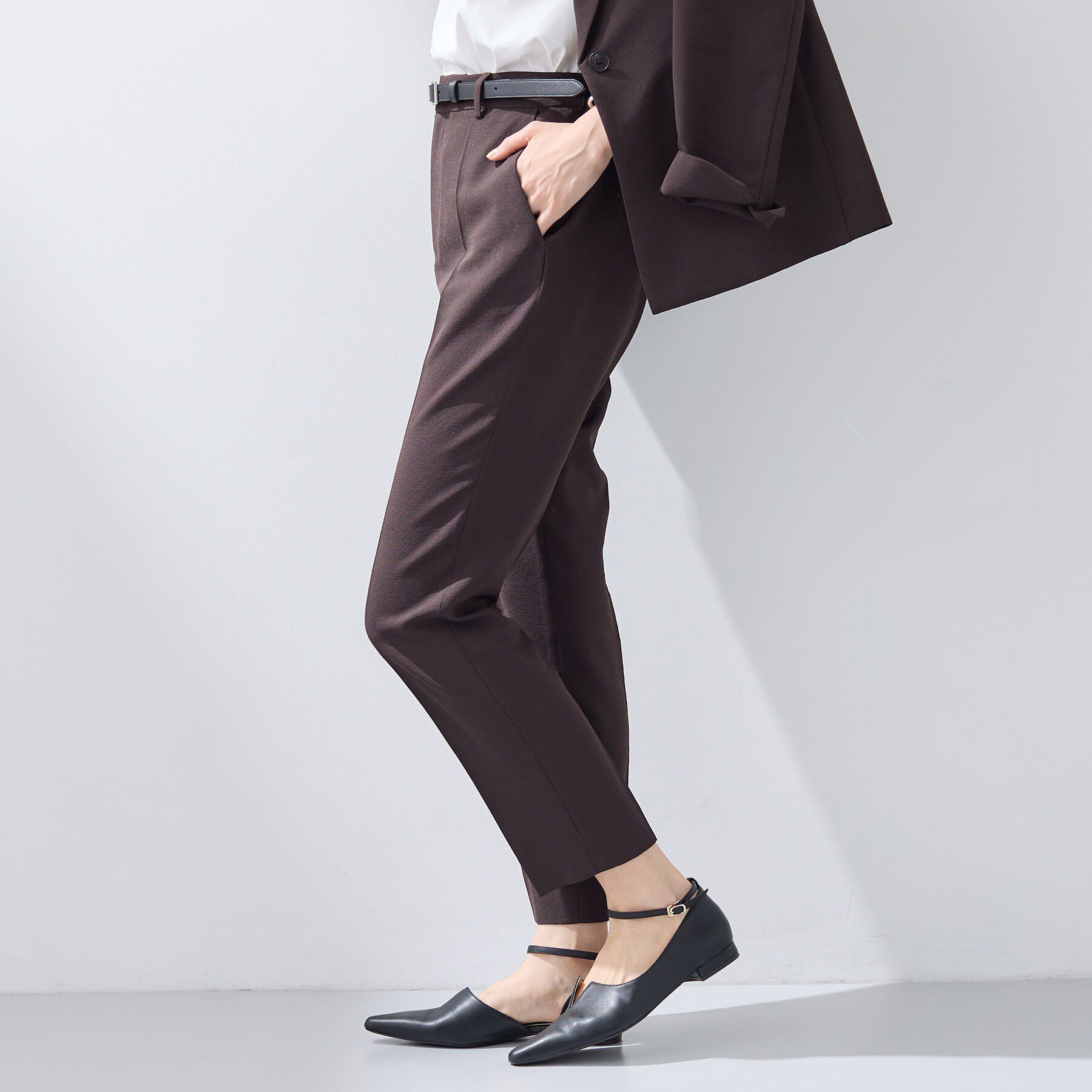 INDIVI「【洗える／UVケア／麻調】テーパードパンツ」|その他|