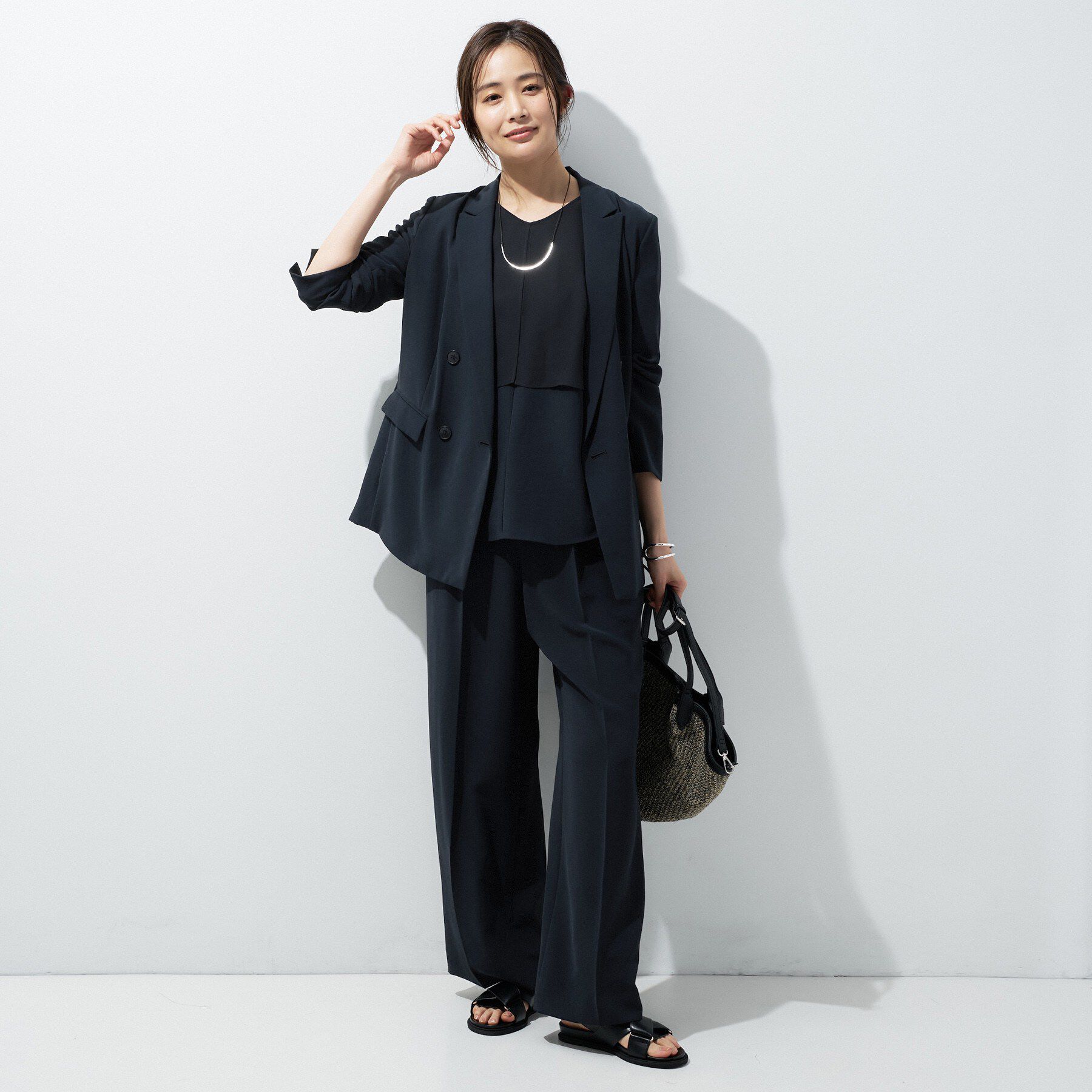 INDIVI「【着る日傘】シフォンドッキングブラウス」|シャツ・ブラウス|