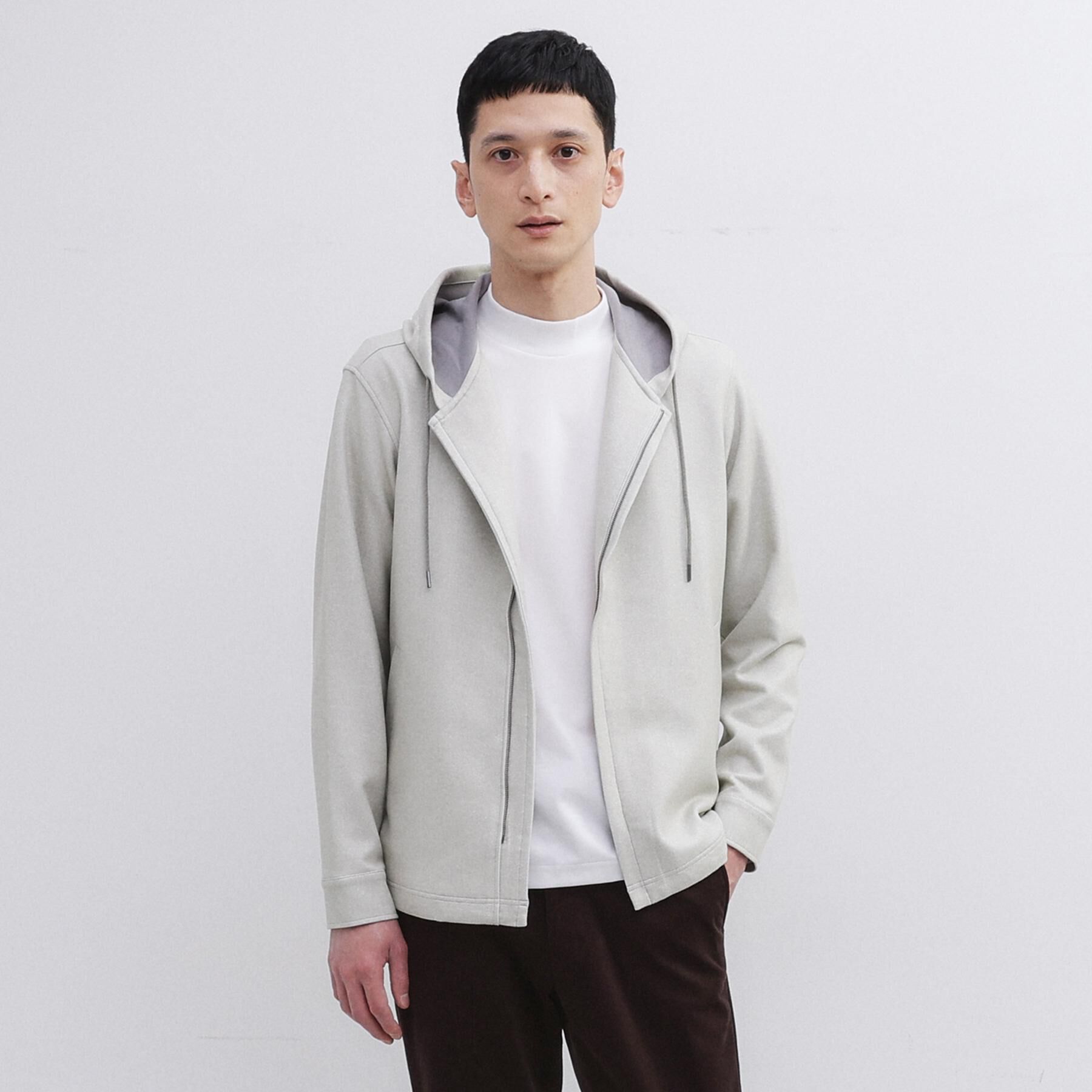 TAKEO KIKUCHI「【JUST ONE LAYER】ダウンファブリックZIPパーカー」|パーカー|グレージュ(050)