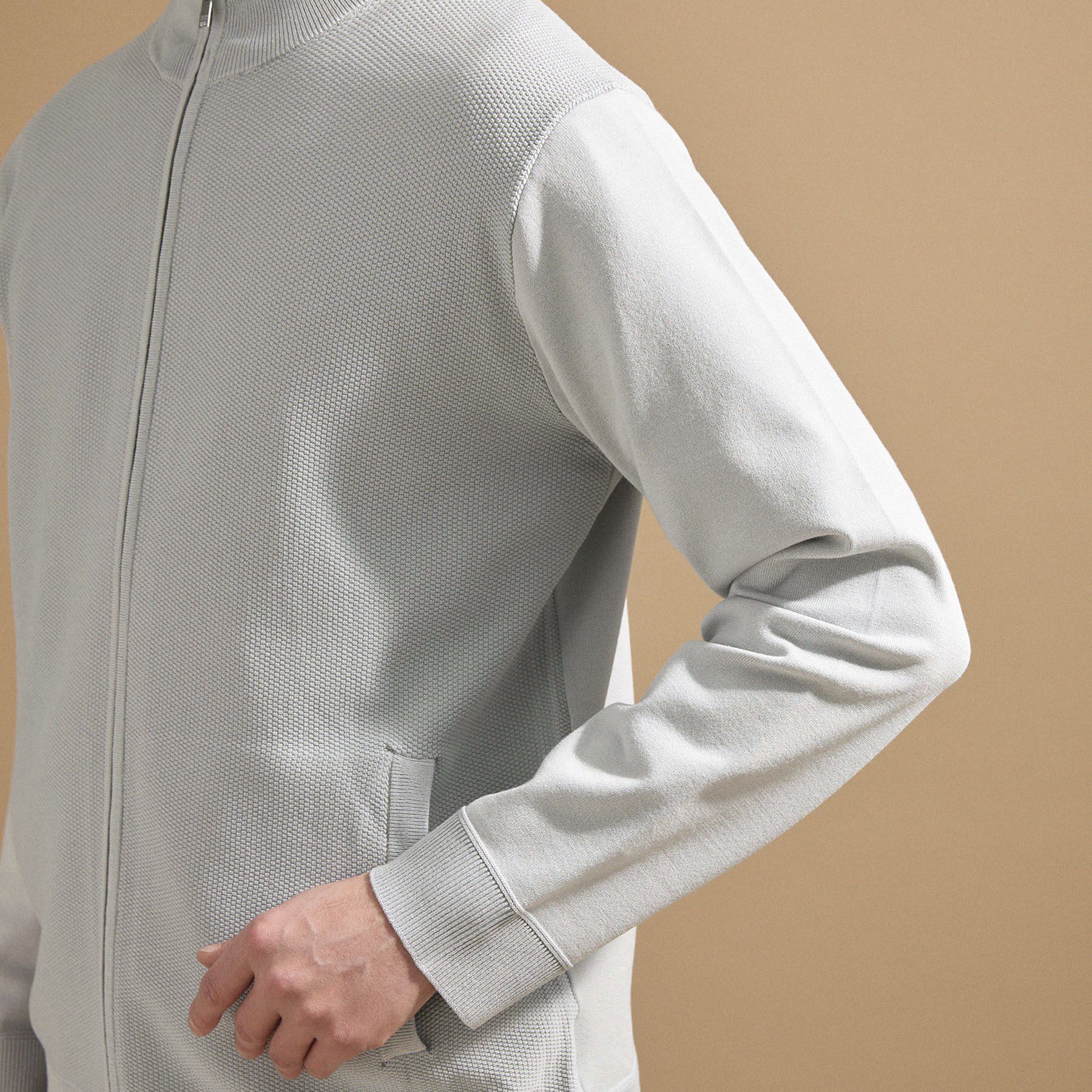 TAKEO KIKUCHI「ジップアップ 鹿の子 ニット」|ニット・セーター|