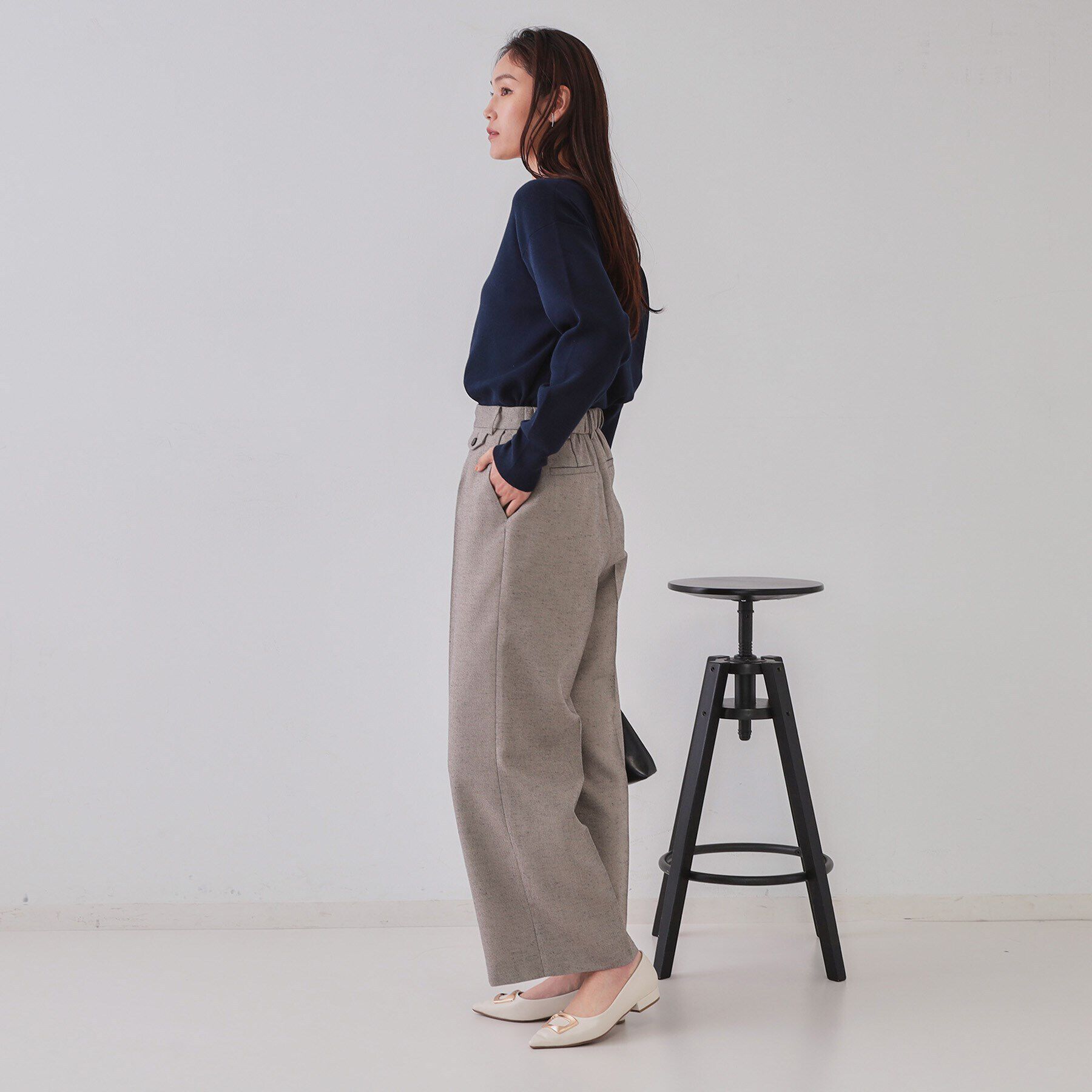 OPAQUE.CLIP「麻混ラメワイドパンツ【洗濯機洗い可】」|その他|