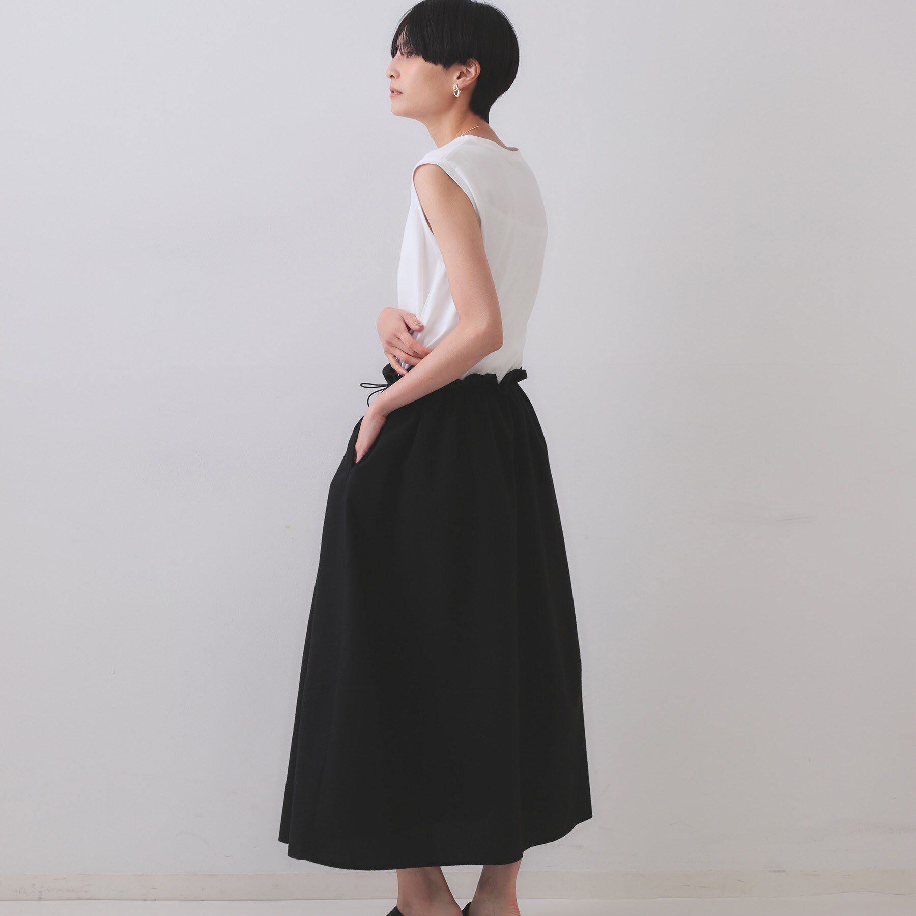 OPAQUE.CLIP「配色サッカードッキングワンピース【洗濯機洗い可】」|ワンピース|