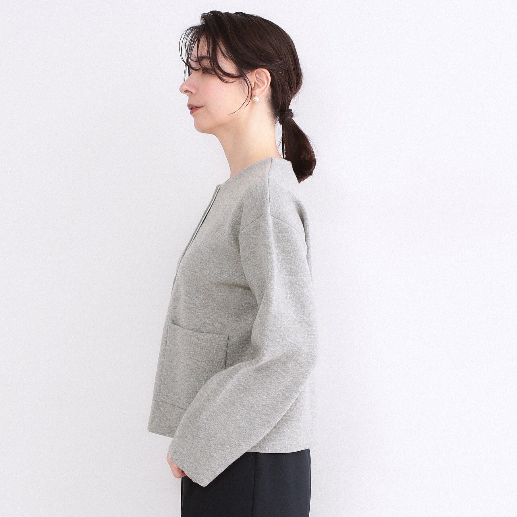 OPAQUE.CLIP「スナップボタンニットカーディガン【洗濯機OK】」|カーディガン|