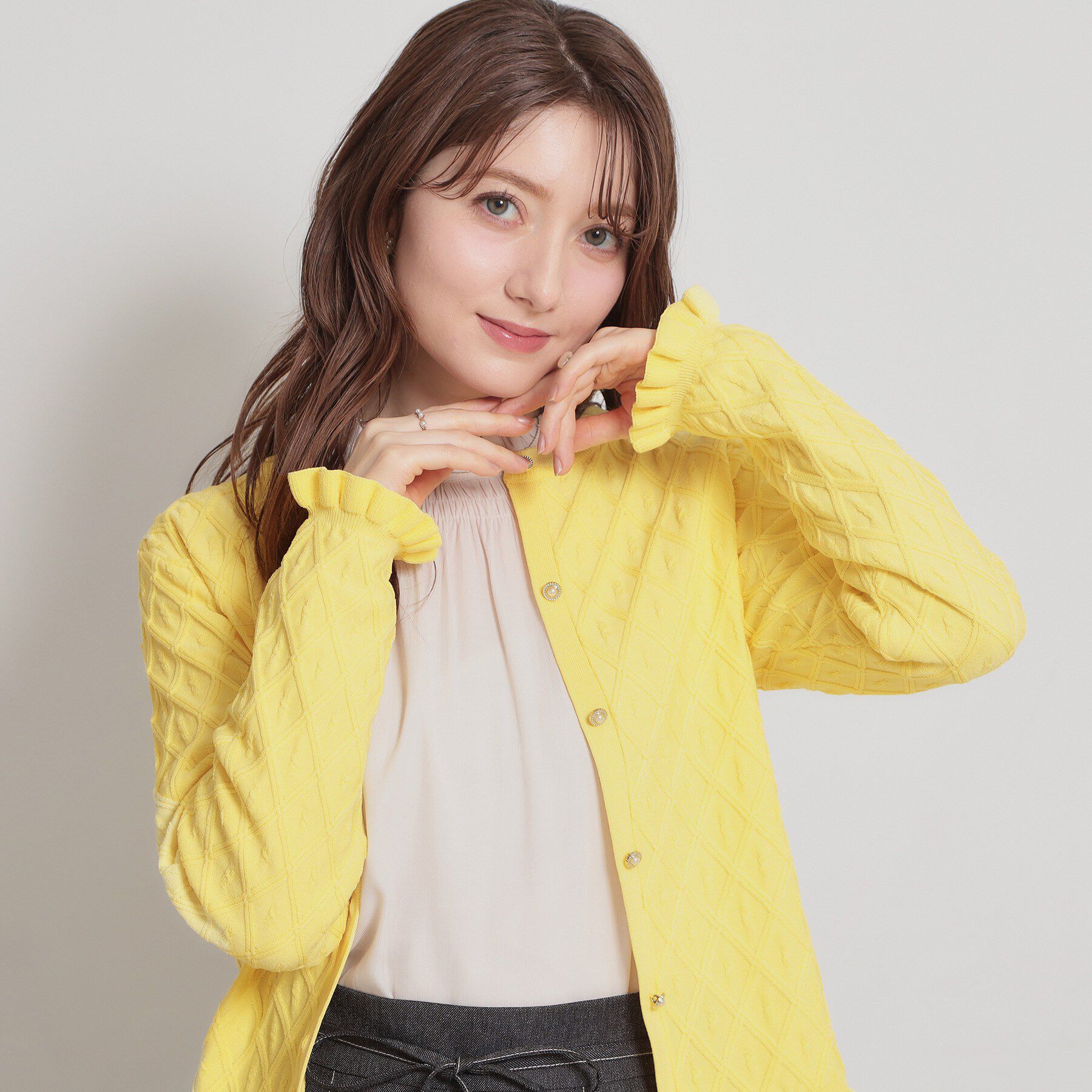 Couture broach「【アンサンブル可】ダイヤ柄カーディガン」|カーディガン|