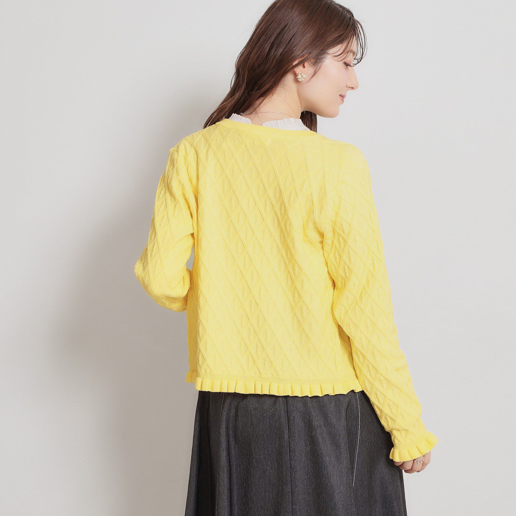 Couture broach「【アンサンブル可】ダイヤ柄カーディガン」|カーディガン|