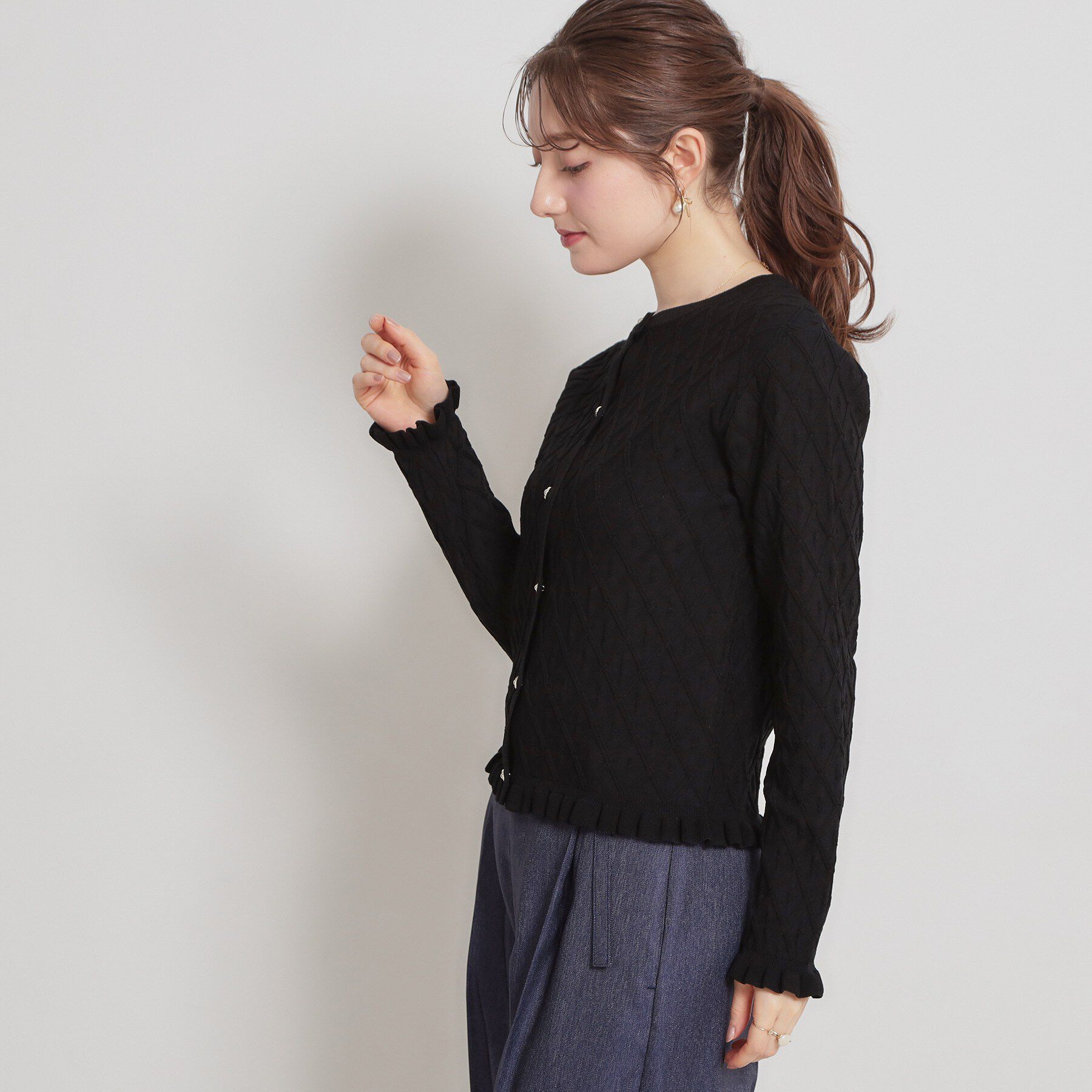 Couture broach「【アンサンブル可】ダイヤ柄カーディガン」|カーディガン|