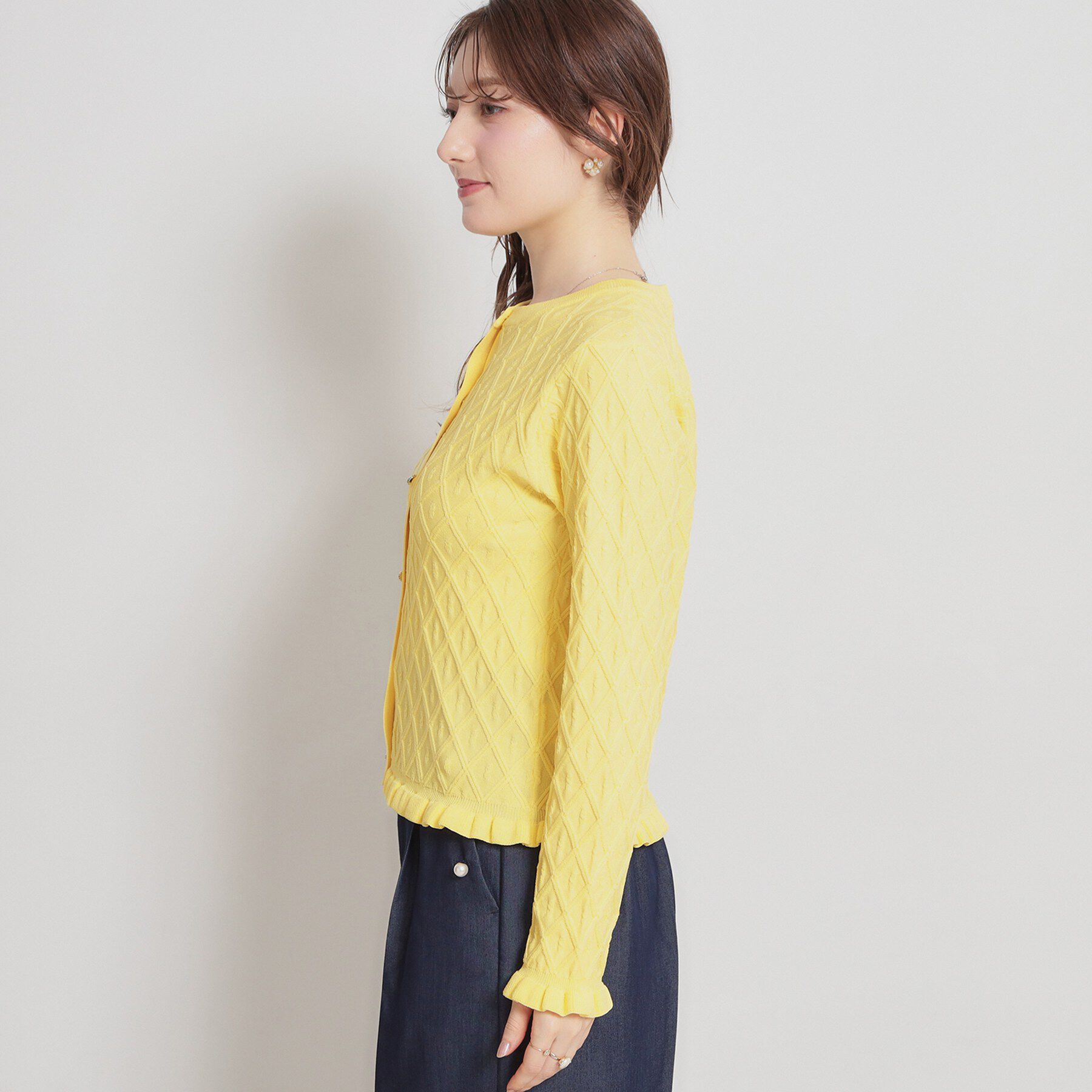 Couture broach「【アンサンブル可】ダイヤ柄カーディガン」|カーディガン|