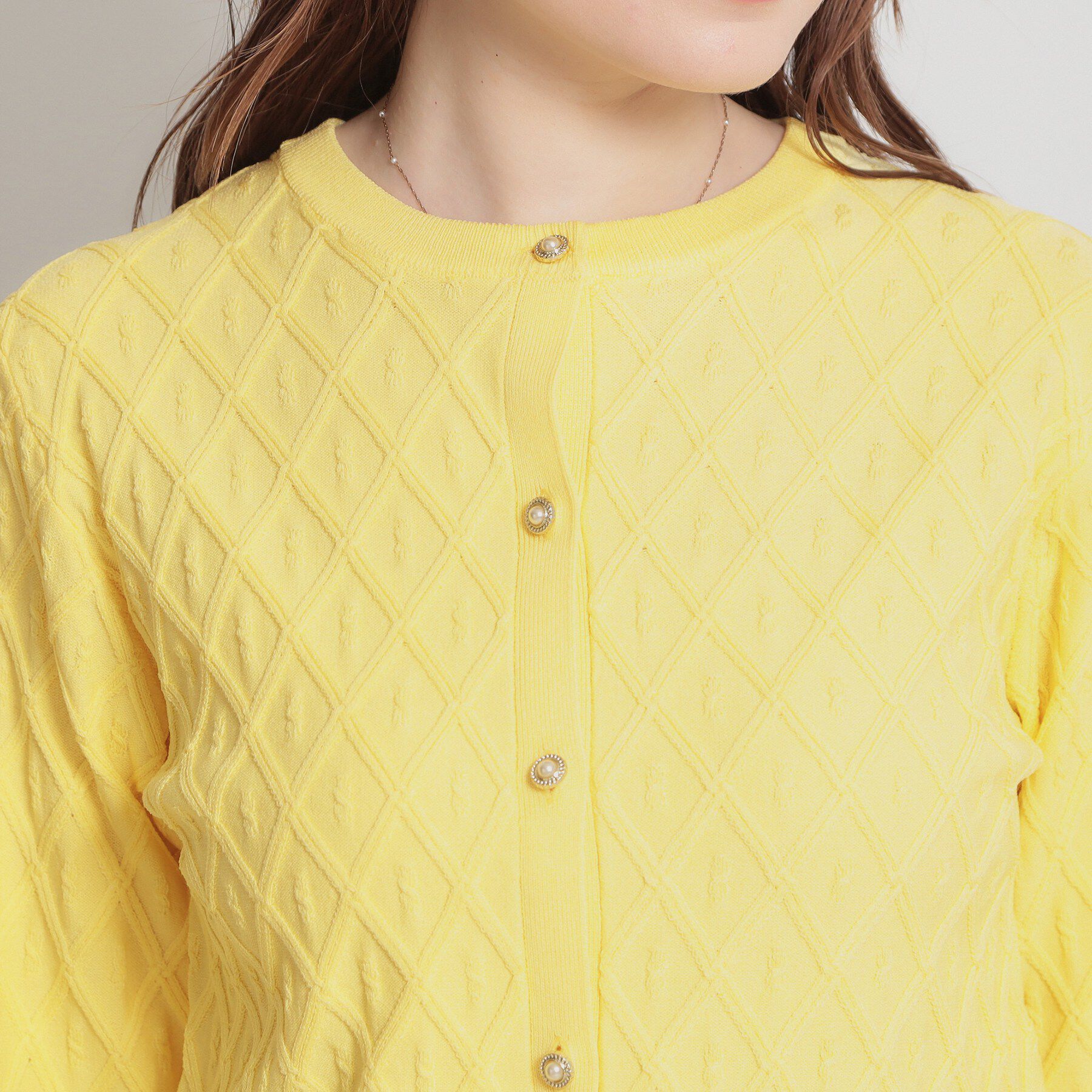 Couture broach「【アンサンブル可】ダイヤ柄カーディガン」|カーディガン|
