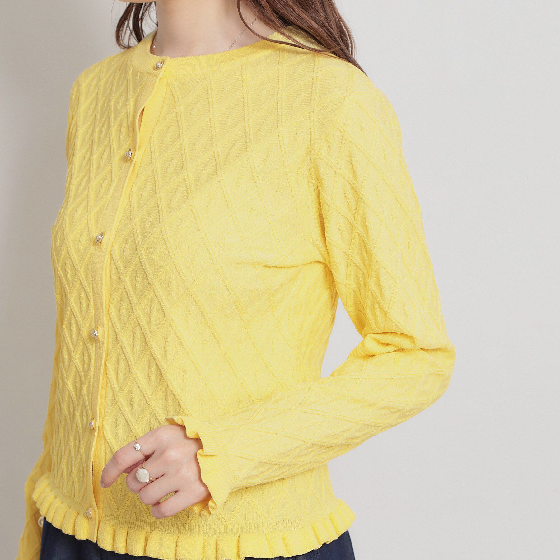 Couture broach「【アンサンブル可】ダイヤ柄カーディガン」|カーディガン|