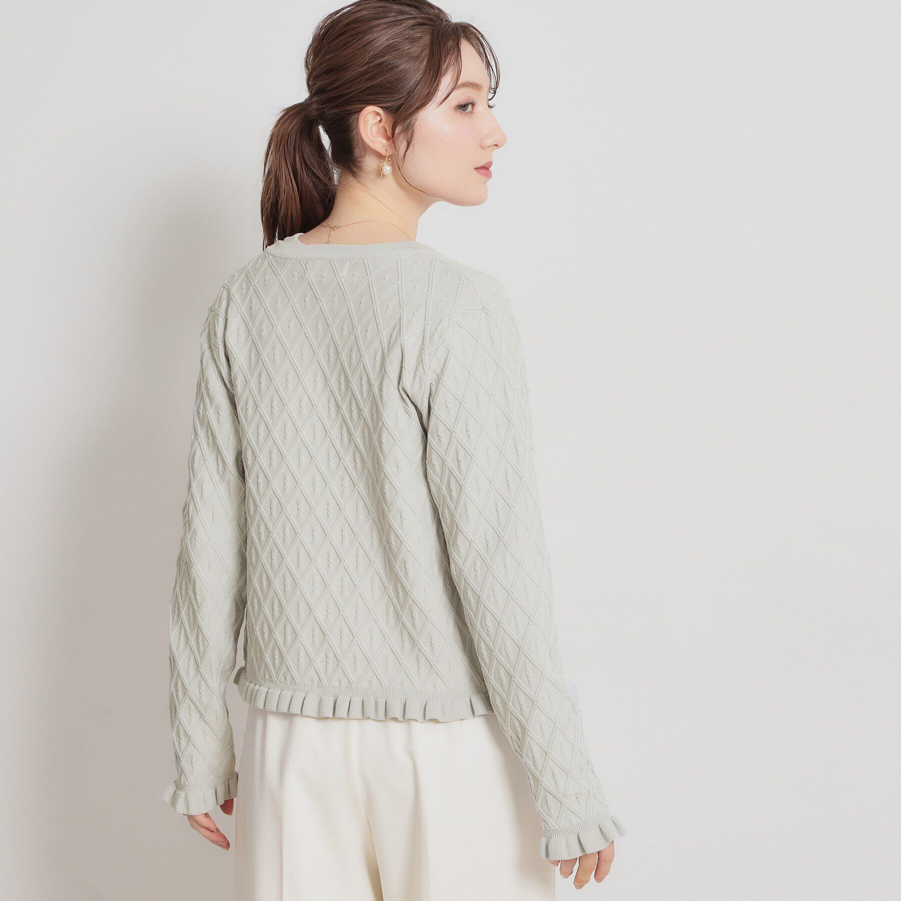 Couture broach「【アンサンブル可】ダイヤ柄カーディガン」|カーディガン|