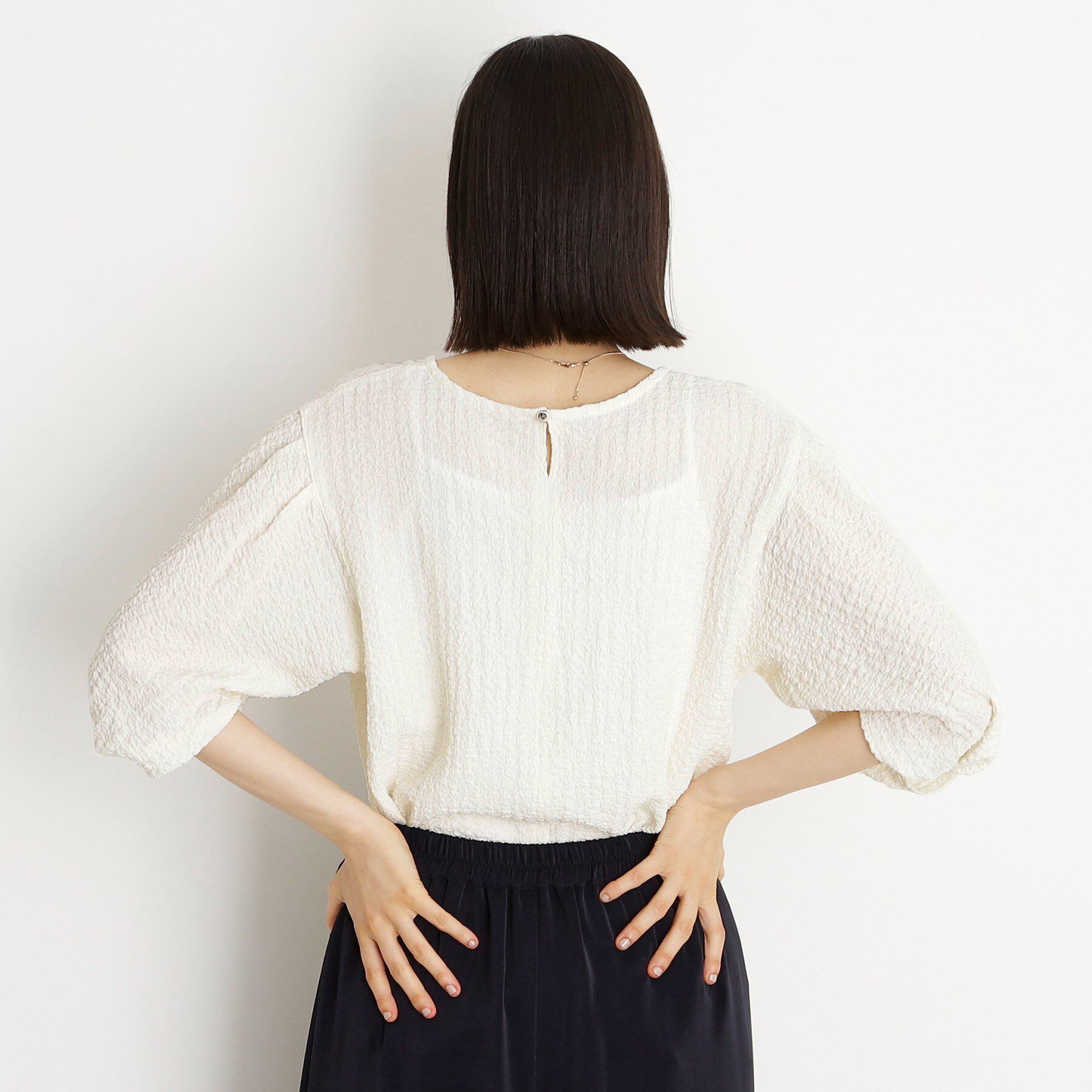 THE SHOP TK「【人気デザイン再入荷】ポコポコ袖タックプルオーバー/体型カバー/洗濯機OK」|Tシャツ・カットソー|