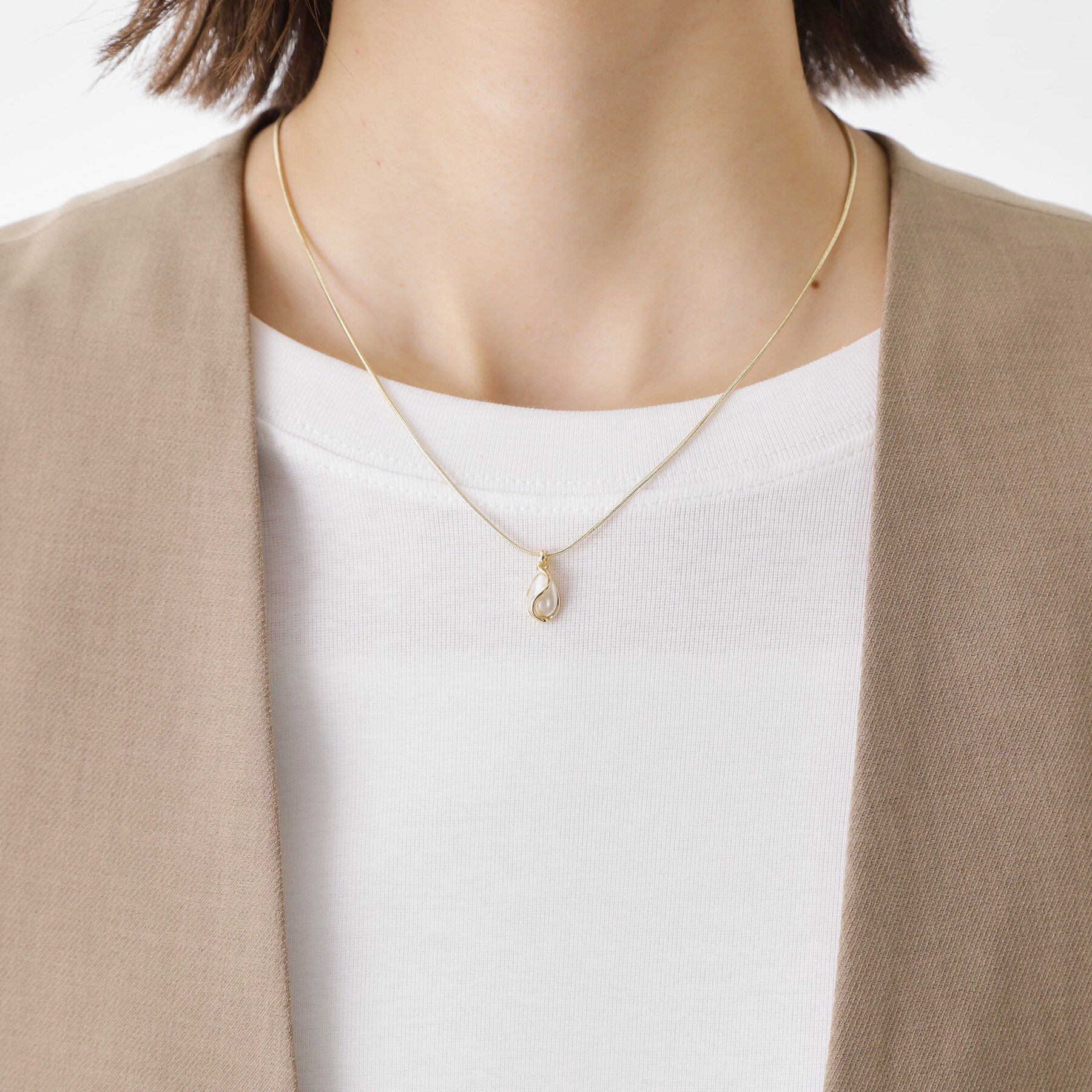 THE SHOP TK「パール調ワントップ2連ネックレス」|ネックレス|