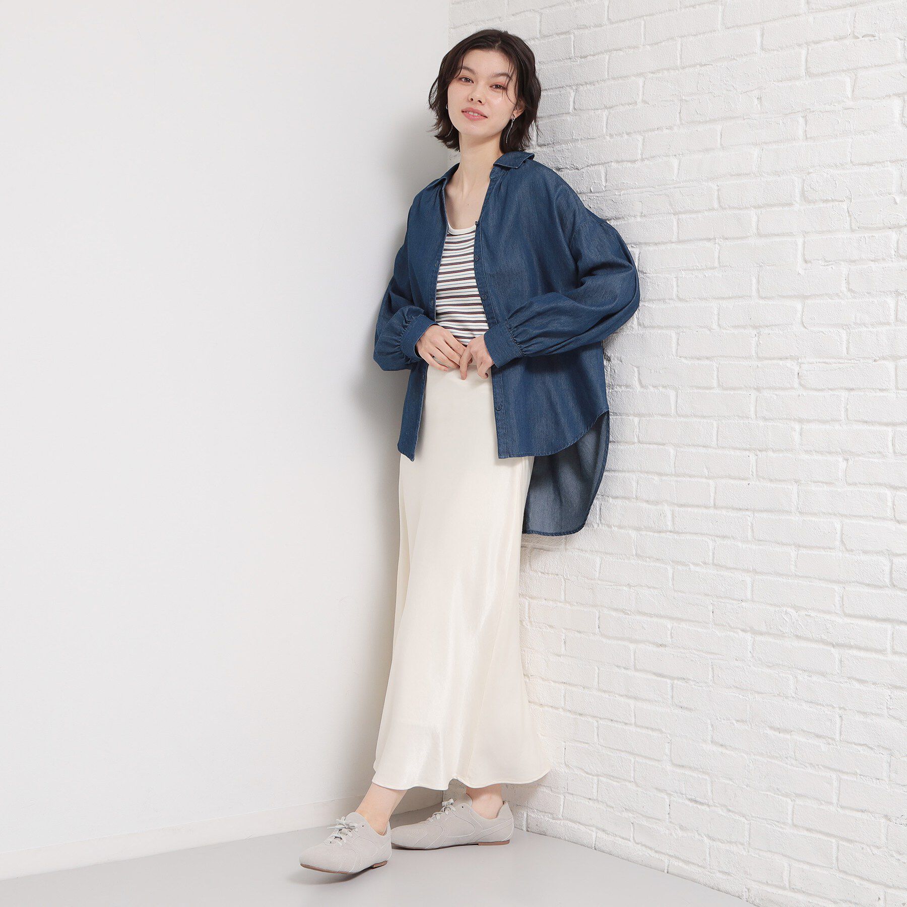 THE SHOP TK「【後ろ姿もサマになる】バックシャーリングシャツ」|シャツ・ブラウス|